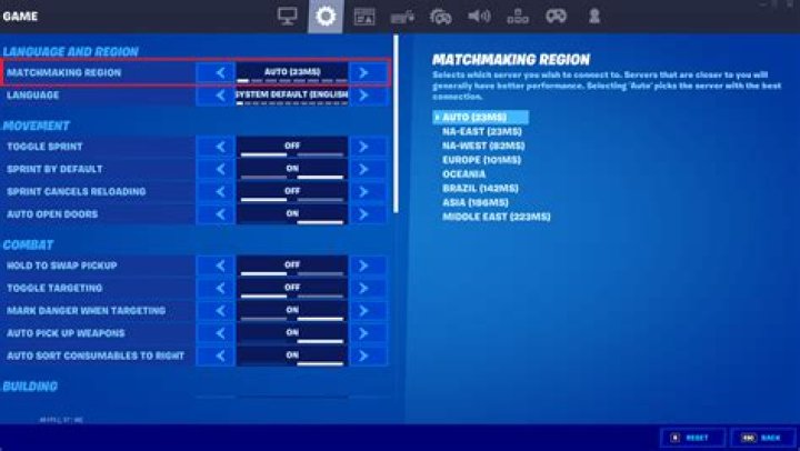 How to change server in fortnite