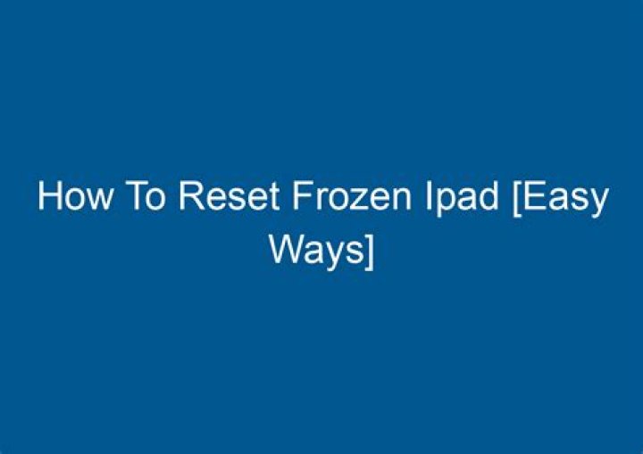 How to reset frozen ipad